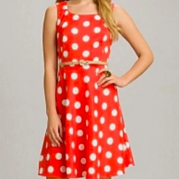 Dress Barn | Dresses | Dressbarn Orange With White Tan Polka Dots Size Fit Flare Sleeveless | Poshmark Dress Barn | Dresses | Dressbarn Orange With White Tan Polka Dots Size Fit Flare Sleeveless | Poshmark